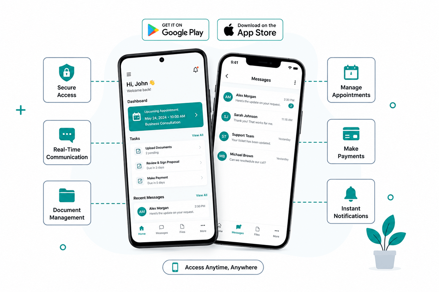 TAAX Customer App with appointments, messages, documents and payments