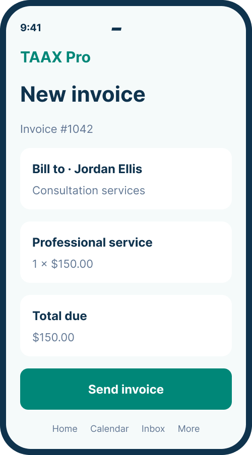 New invoice screen