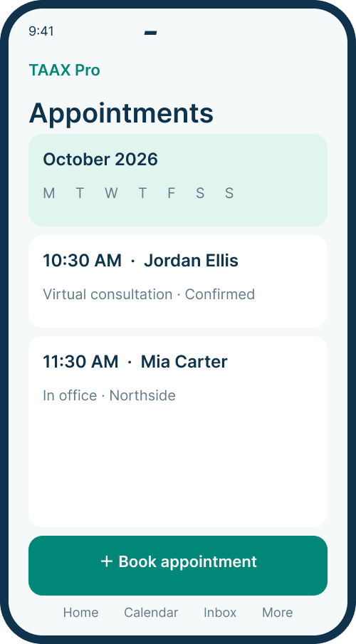 Appointments screen