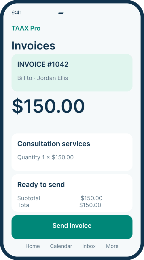 Invoices screen